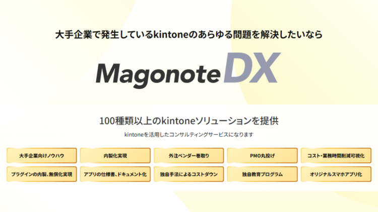 大手企業の「kintoneを活用しきれない」を解決！業務効率・業務コストを大幅改善するkintoneの問題を解決するサービスが本格展開を開始！